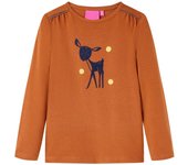 Camiseta infantil de manga larga color 104 en color Coñac/Rosa