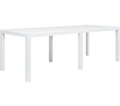 vidaXL Mesa de jardín de plástico aspecto ratán 220x90x72 cm en color Marrón/Blanco/Antracita | estructura resistente ideal para salón dormitorio o estudio
