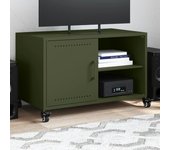 vidaXL Mueble de TV acero 68x39x43,5 cm en color Negro/Verde/Antracita y más | almacenamiento funcional diseño moderno para baño dormitorio sala