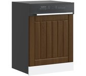 vidaXL Panel para lavavajillas Lucca madera contrachapada madera vieja en color Madera antigua/Negro/Roble ahumado y más