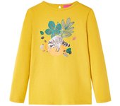 Camiseta infantil de manga larga color 116 en color Ocre/Coñac