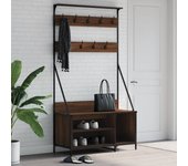 vidaXL Perchero con zapatero 100x41x184 cm en color Roble Sonoma/Roble ahumado/Negro y más