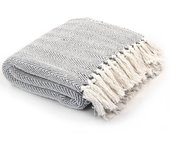 vidaXL Manta a rayas de algodón 160x210 cm en color Gris y blanco/Azul marino/Rosa y más