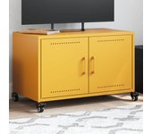 vidaXL Mueble de TV de acero oliva 68x39x43,5 cm en color Verde/Antracita/Rosa y más | almacenamiento funcional diseño moderno para baño dormitorio sala