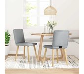 vidaXL Sillas de comedor 2 uds tela en color Gris nube/Crema/Lino y más | cómodas modernas ergonómicas para comedor cocina salón hogar