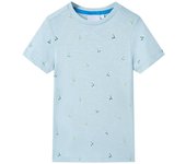 Camiseta de niños 128 en color Azul oscuro/Azul claro