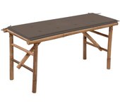 vidaXL Banco de jardín plegable con cojín bambú 118 cm en color Rojo vino tinto/Negro/Antracita y más | acolchados duraderos para sofás de jardín terraza exterior