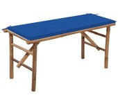 vidaXL Banco de jardín plegable con cojín bambú 118 cm en color Rojo vino tinto/Negro/Antracita y más | acolchados duraderos para sofás de jardín terraza exterior