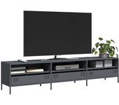 vidaXL Mueble de TV acero laminado en frío 202x39x43,5 cm en color Antracita/Negro/Blanco y más | almacenamiento funcional diseño moderno para baño dormitorio sala