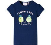 Camiseta infantil 128 en color Azul marino/Azul claro
