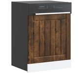 vidaXL Panel para lavavajillas Lucca madera contrachapada madera vieja en color Madera antigua/Negro/Roble ahumado y más