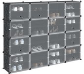 vidaXL Estantería de cubos y puertas PP negro en dimensiones 84.5x31.5x93.5 cm/165.5x31.5x123 cm/165.5x31.5x93.5 cm y más | almacenamiento funcional diseño moderno para baño dormitorio sala