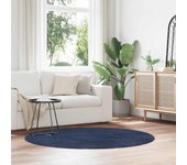 vidaXL Alfombra de pelo largo NAVARRA 160x160 cm poliéster en color Azul marino/Negro/Crema y más