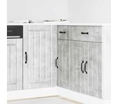 vidaXL Panel para lavavajillas Lucca madera contrachapada sonoma gris en color Gris sonoma/Madera antigua/Negro y más