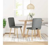 vidaXL Sillas de comedor 2 uds tela en color Gris nube/Crema/Lino y más | cómodas modernas ergonómicas para comedor cocina salón hogar