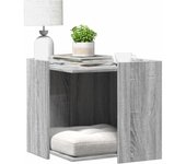 vidaXL Mueble arenero para gatos madera ingeniería 53x53x51 cm en color Blanco/Negro/Roble Sonoma y más | almacenamiento funcional diseño moderno para baño dormitorio sala