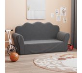 vidaXL Sofá infantil de 2 plazas de felpa suave color en color Crema/Rosa/Gris claro y más