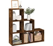 vidaXL Librería divisor 3 niveles madera 99x29x99 cm en color Gris sonoma/Gris hormigón/Blanco y más