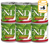 6x285Grs Pack Latas Farmina Nd Dog Prime Comida Húmeda Para Perros Con Pollo 6x285grs