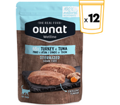 12x85gr Ownat Wetline Sterilized Turkey & Tuna Comida Húmeda Para Gatos Esterilizados