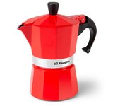 Cafetera Italiana - Orbegozo KFR340, 3 Tazas, Rojo