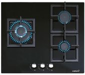Placa Gas - Cata SCI 6021BK Cristal Negro, 3 zonas