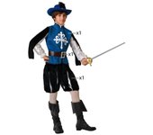 Atosa disfraz mosquetero medieval azul niño 10 a 12 años
