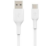 Belkin BoostCharge cable USB C, (cable USB-C a USB-A, cable USB Tipo C para iPhone 16, iPhone 15, Samsung Galaxy S24, S23, Pixel, iPad Pro, MacBook, Nintendo Switch y otros), 2 m, blanco