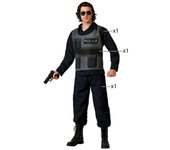 Atosa disfraz policia mono negro hombre adulto M