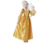 Atosa | Disfraz de Cortesana Dorado para Mujer | Elegancia Histórica y Sofisticación | Vestido Largo con Detalles Lujosos y Encaje | Perfecto para Carnaval de Venecia y Fiestas Temáticas | Talla XXL