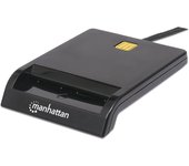 Manhattan 102049 Interior USB 2.0 Negro lector de tarjeta inteligente - Lector de tarjetas de memoria (Interior, Negro, Actividad, Poder, 1,05 m, Acrilonitrilo butadieno estireno (ABS), 2-line, 3-line, SLE4418, 4428, 4432, 4442, AT88SC1608, 45D041, I2C)
