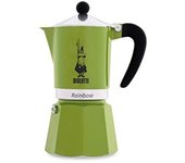 Bialetti Rainbow Cafetera Italiana Espresso, 6Tazas, Aluminio, Verde, 6 Tazas