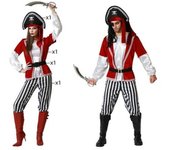 Atosa disfraz pirata mujer adulto rayas M