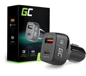 Green Cell CAD33 cargador de dispositivo móvil Universal Negro Encendedor de cigarrillos Carga rápida Interior
