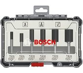 Bosch Professional Set de Brocas Fresadoras Rectas de 6 Piezas (para madera, vástago de Ø 6 mm, Accesorios Fresadoras)