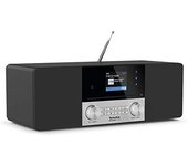 TechniSat DIGITRADIO 3 Voice - Sistema Compacto de Radio Dab+ estéreo con Control de Voz Offline (FM, Reproductor de CD, USB, Toma de Auriculares, AUX-In, Radio Despertador, OLED, 20 vatios RMS)