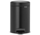 Brabantia Cubo de basura con pedal, Negro Mate, 3 l