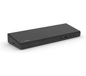 Belkin estación de acoplamiento, USB hub y concentrador DisplayLink para tres pantallas con 3 puertos HDMI, 2 DisplayPort, 1 de 3,5 mm para micrófono/altavoz, 5 USB-A y 1 Gigabit Ethernet, 85 W (PD)