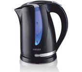 HAEGER BLACKNESS - Hervidor electrico 1,7 Litros, 2200W, base giratoria de 360º, resistencia oculta en INOX, protección contra ebullición en seco, apagado automático