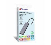 Verbatim USB C Hub 13 en 1, multipuerto USB-C a HDMI, RJ45, USBA-A y USB-C PD, con Lector de Tarjetas SD, para Mac, MacBook Pro/Air, iPad Pro, Thinkpad, Windows Computadora, Portátil y Co