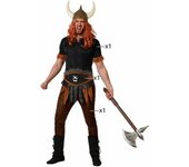 Atosa | Disfraz de Vikingo para Hombre Adulto | Guerrero Nórdico Valiente y Feroz | Apariencia Robusta y Ruda | Incluye Camiseta, Pantalón, Cinturón | Perfecto para Fiestas Temáticas y Carnaval | XL