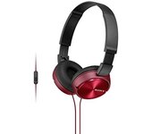 Sony MDR-ZX310APR - Auriculares de diadema cerrados (con micrófono, control remoto integrado), rojo