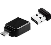 Verbatim Nano - Unidad USB de 32 GB con adaptador Micro USB - Negro