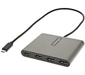 StarTech.com Adaptador USB-C a 4 Puertos HDMI - Tarjeta Gráfica y de Vídeo Externa - Dongle Llave USB Tipo C a 4x HDMI - 1080p a 60Hz - Conversor Multimonitor USB a HDMI - Solo para Windows