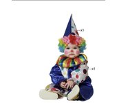 Atosa | Disfraz Payaso de Circo Bebé Azul con Lunares de Colores | Mono y Gorro | Ideal para Carnaval, Cumpleaños y Fiestas Infantiles | Cómodo y Divertido Traje para Bebés de 12 a 24 Meses