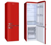 Amica KGCR 387 100 R Retro - Frigorífico y congelador (181 x 55 x 62 cm), diseño retro, color rojo