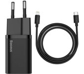 Baseus TZCCSUP-B01 cargador de dispositivo móvil Universal Negro Corriente alterna Carga rápida Interior
