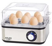 Adler AD-4486 Cuece Eléctrico para 8 Huevos,Acero Inoxidable, Ajuste de Cocción, Protección por sobre Calentamiento, 800W, Libre de BPA, Metal