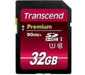 Tarjeta de memoria Transcend TS32GSDU1 SDHC Clase 10 UHS-I (Premium), velocidad de transferencia de 90 MB / s (máx.)