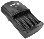 ANSMANN Cargador de níquel y zinc / cargador inteligente para 1-4 pilas recargables AAV / NiZn de tamaño AA de 1.5V: reemplaza las baterías desechables con baterías recargables debido a la misma tensión